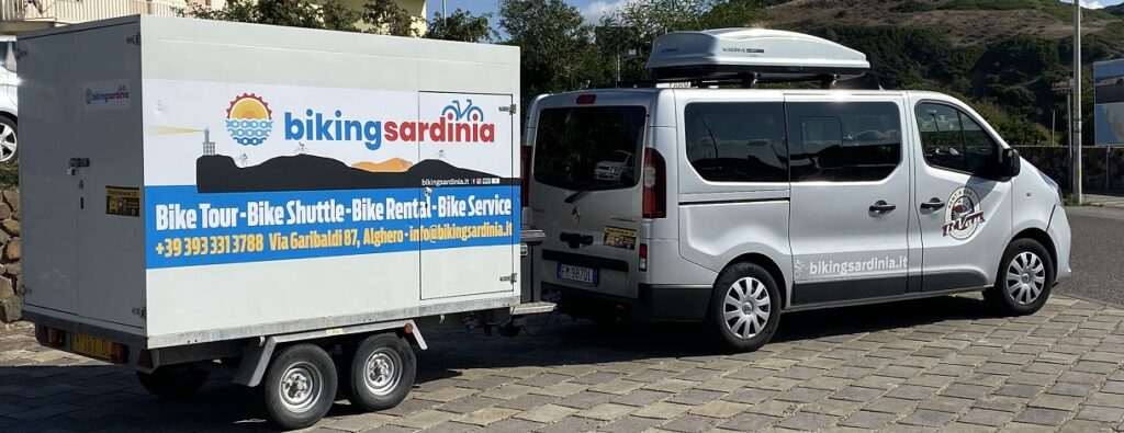delivering bikes at Alghero